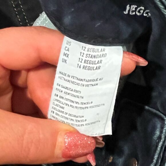 American Eagle Outfitters Super Stretch Skinny Jeans Denim Dark Wash Size 6 - Picture 7 of 11